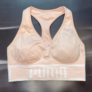 Puma Sports Bra, light pink and white, removable pads